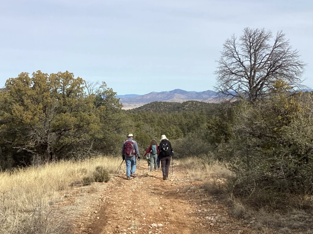 Hikers on the Willow Creek Maverick Canyon Trail in the Big Burro Mountains