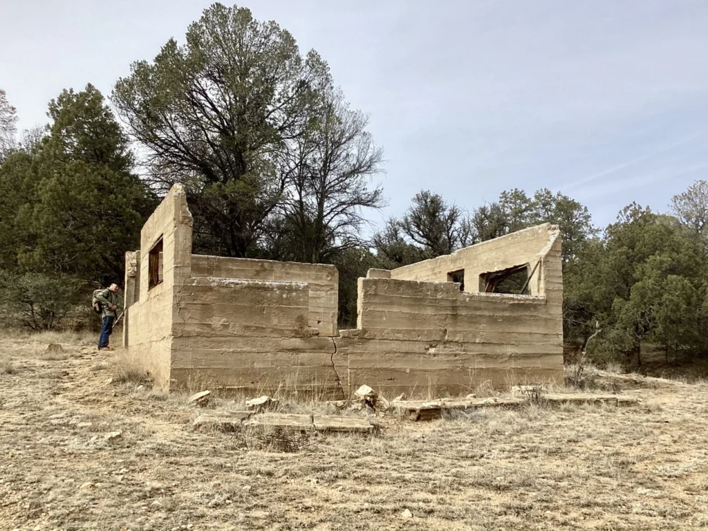 Ruins of an old mining structure along the Maverick Canyon Willow Creek Trail