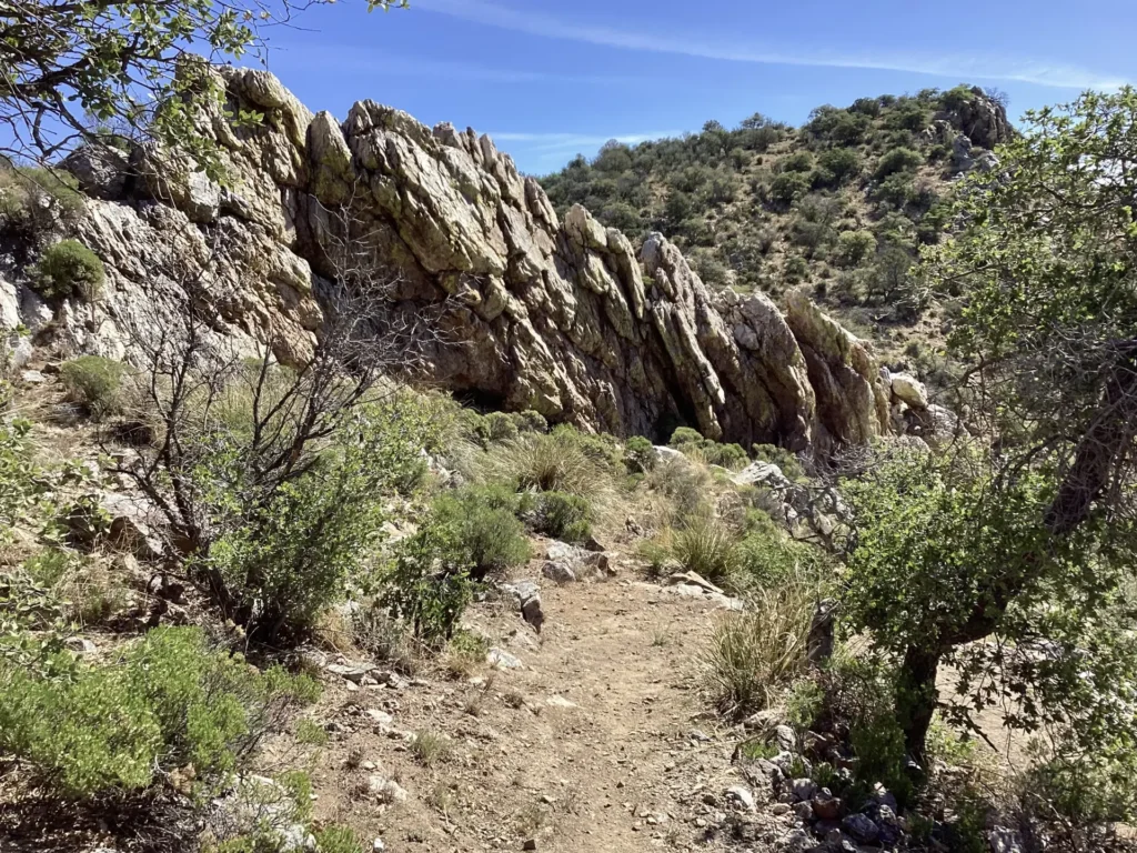 Rocky outcrop along the Neglected Mine Trail