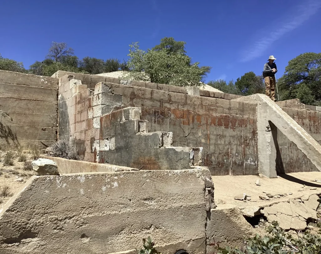The remains of an old mining structure along the Neglected Mine Trail