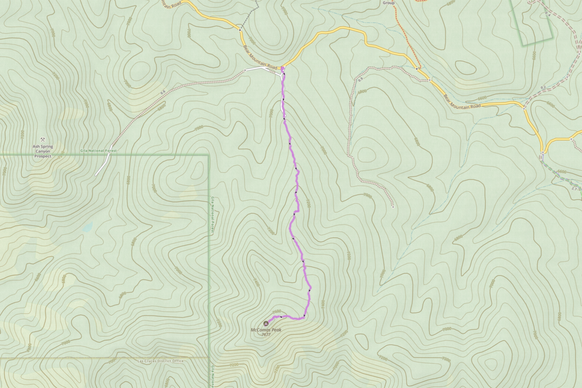 Map of McComas Peak Trail